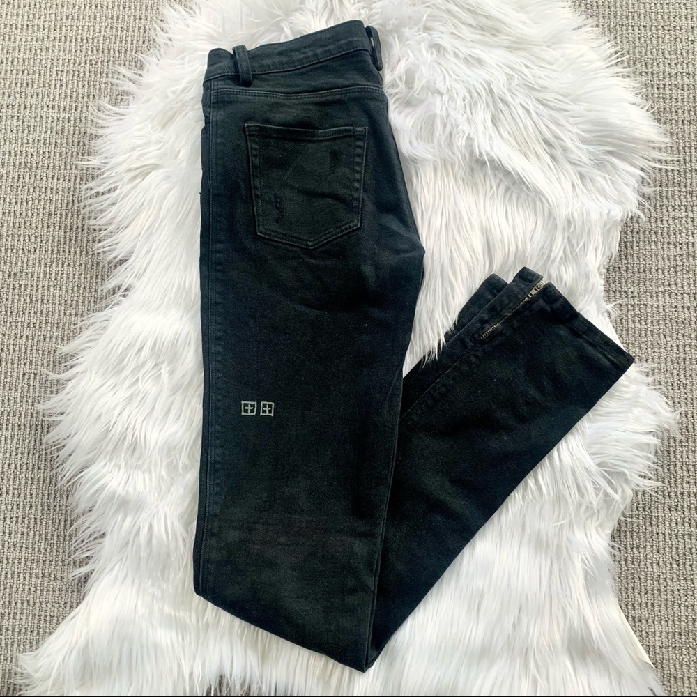 Ksubi Black Skinny Jeans with Ankle Zipper